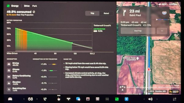 Tesla Improves Trip Planner - Arrival State of Charge Coming