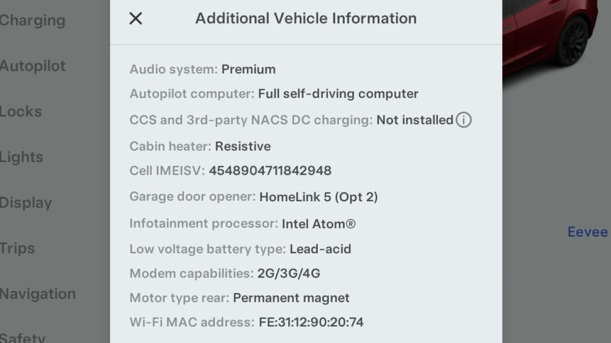 Additional Vehicle Information now contains, well, additional information...